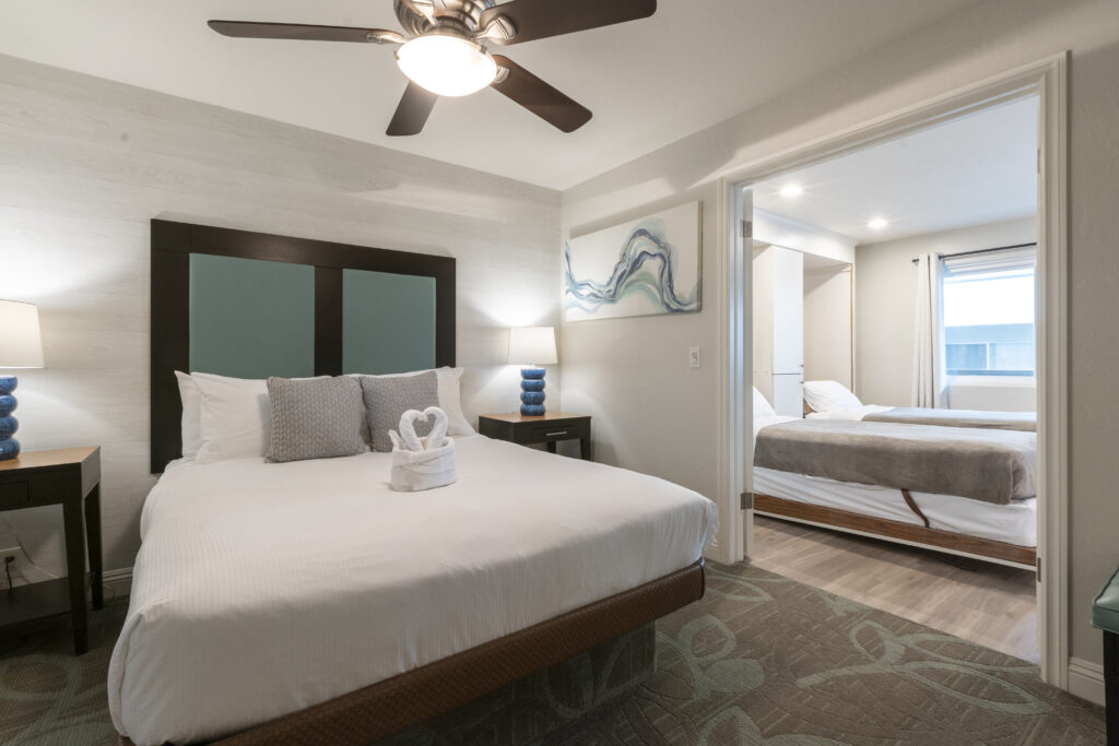 master bed in 1 bedroom suite and murphy beds