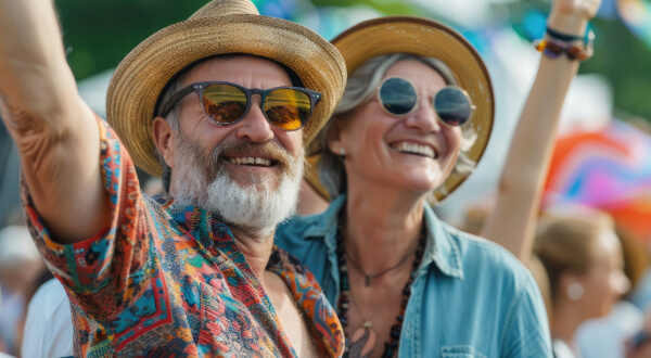 Couple Wearing Sunglasses & Laughing