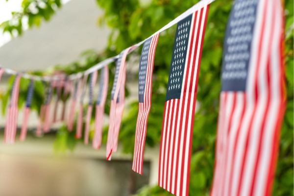 fourth of july in san clemente american flags hanging up